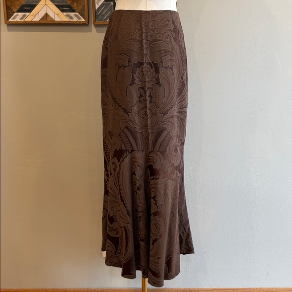 Ralph Lauren Black Label Baroque Jacquard Long Mermaid Flared Skirt size 2 - Picture 5 of 10
